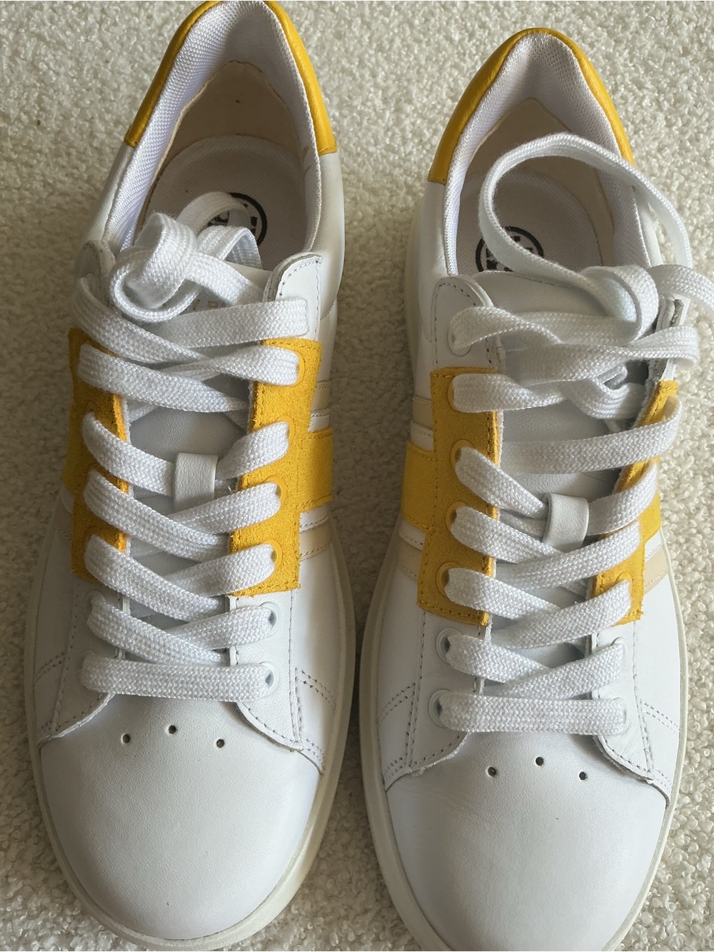 Tory Burch White and Yellow Women's Sneakers